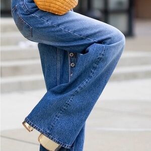 STYLEWE Blue Button-Accent Flare Jeans